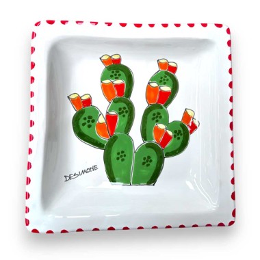 Piatto Quadrato Folk Fichi d'India PQFKFC ceramiche de simone Piatto Quadrato Folk Fichi d'India PQFKFC ceramiche de simone